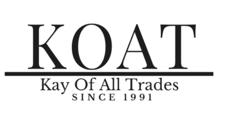 Kay Of All Trades KOAT logo with text "Kay Of All Trades, Since 1991" in bold serif font, underlined.